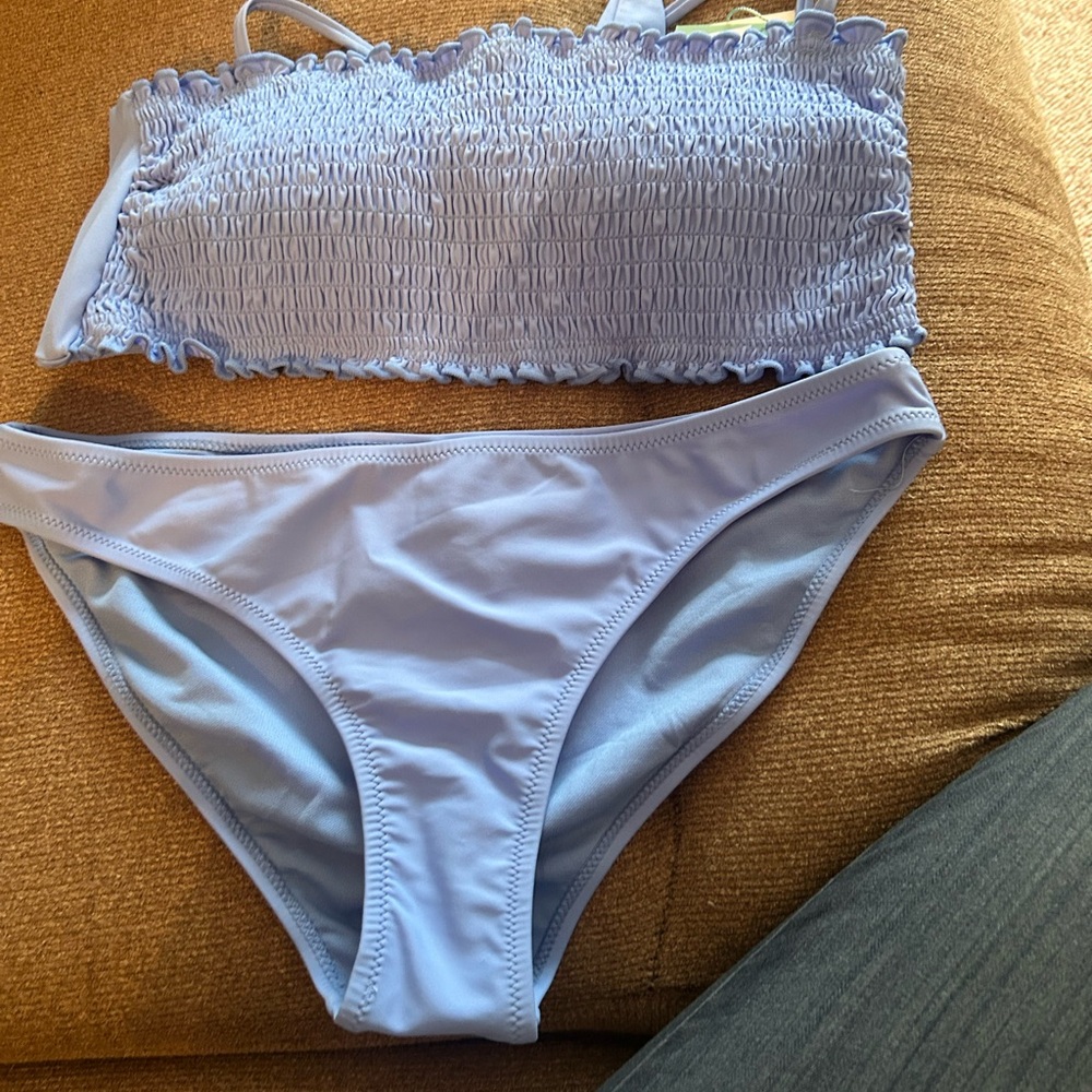 Light Blue Women's Bandeau Bikini Set
